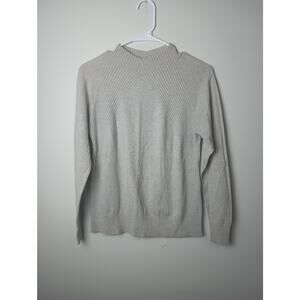 Vila Milano Gray Sweater Women's Small Long sleeve Light Weight Ribbed Office